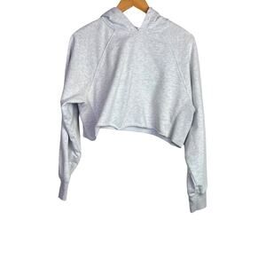 Isalis Oversized Cropped Hoodie Pullover in Heather Gray Cozy Soft Casual W's Sm